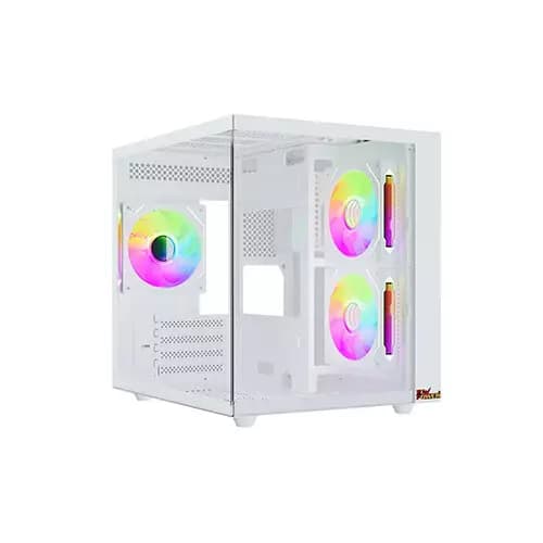 PC Power GS620 Ice Cube Mini V2 ARGB Gaming Case - White